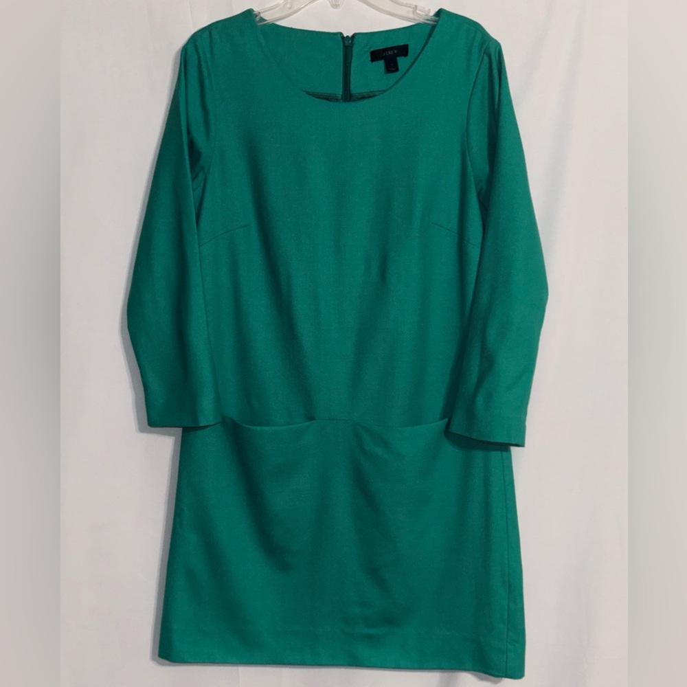 J. Crew Green Long Sleeve Wool Blend Mini Dress Size 0